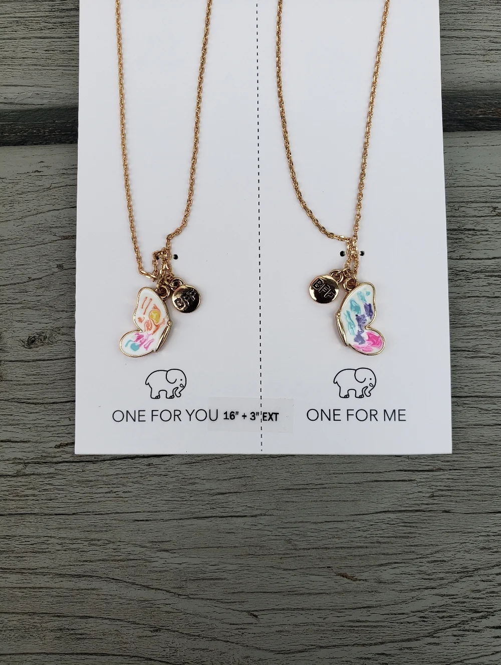 Ivory Ella Gold and Multicolor BFF Butterfly Necklaces 16